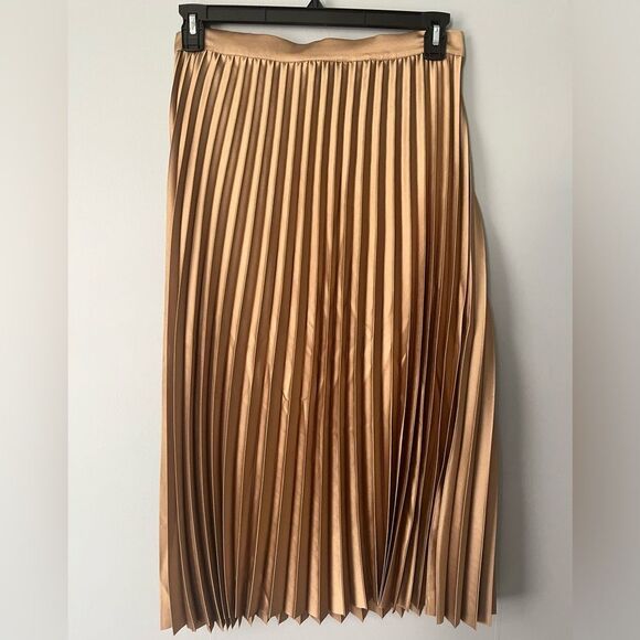 Elegant Camel Brown Pleated Midi Skirt Banana Republic - Picture 3 of 4